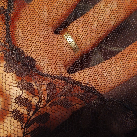 Victoria's Secret Black Mesh Sequin Embellished Set S - Picture 10 of 13